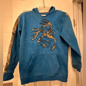 Boys Legendary Whitetails Blue Hoodie - Size Large 14/16